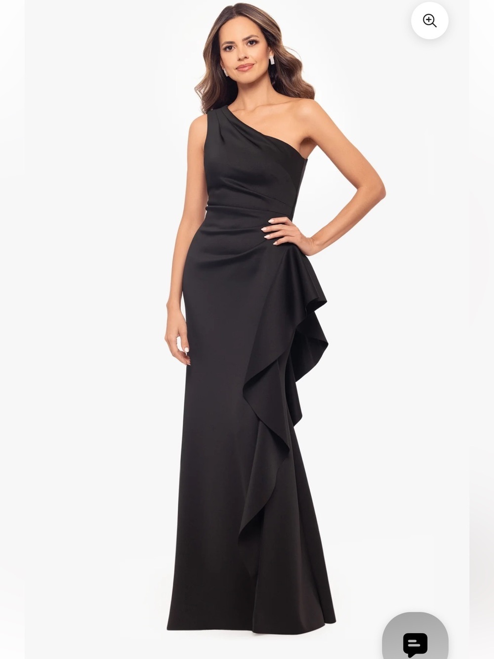 FLO" TECHNO SCUBA ONE SHOULDER RUFFLE DRESS